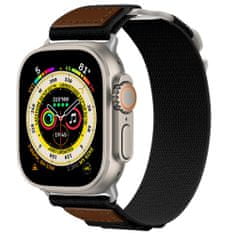 X-Site Řemínek pro Apple watch nylon kožený 42/44/45/49mm černohnědý