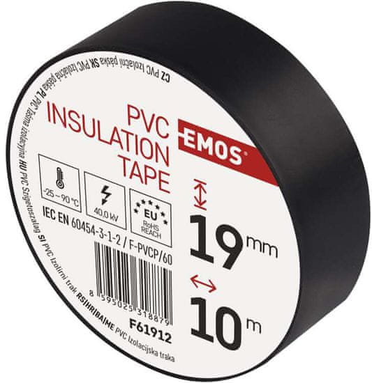 Emos páska izolační 19mmx10m PVC ČER