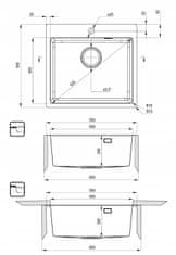 Deante Jednoplášťový ocelový dřez 2 GAT 55 x 50,5 cm