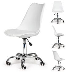 ModernHome PC-009 WHITE 1SZT Kancelářská otočná židle bílá