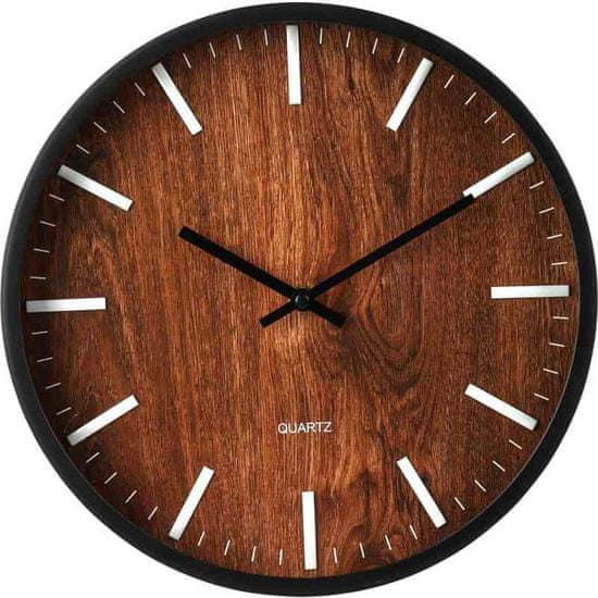 SEGNALE Nástěnné hodiny 30 cm tmavé dřevo