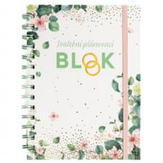 Albi Blok svatební plánovací Listy a růžové květy