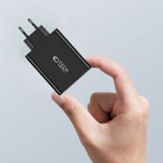 Tech-protect GaN síťová nabíječka USB / 3x USB-C 100W PD QC, černá