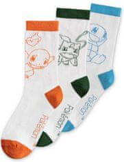 CurePink Pánské ponožky Pokémon: Main Crew (EU 39-42) vícebarevná bavlna
