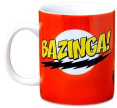 CurePink Bílý keramický hrnek Big Bang Theory|Teorie velkého třesku: Bazinga! (objem 300 ml)