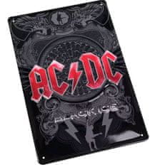 CurePink Plechová tvarovaná 3D dekorativní cedule na zeď AC/DC: Black Ice (20 x 30 cm)