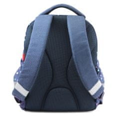 Target Studentský batoh , Tmavě modrý, nalepovací kočička/pes na suchý zip, nápis Love