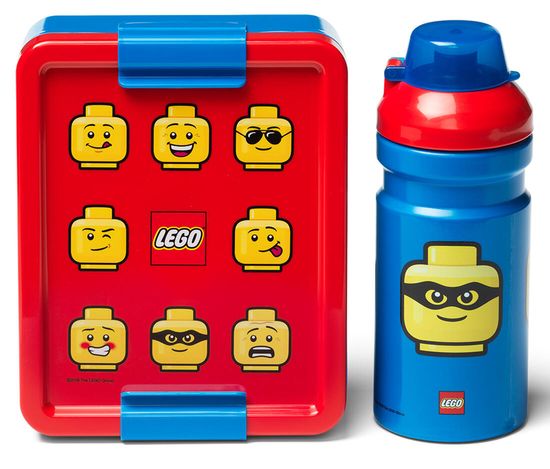 LEGO Box svačinový 20x17,3x7,1cm+láhev 390ml,PP+silikon ICONIC CLASSIC sada 2díl.