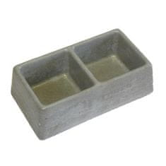 BEMI INVEST miska dvoumiska čtverce 245x135x75mm beton (86)