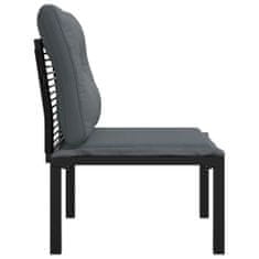 Vidaxl Zahradní židle s poduškami černá a šedá polyratan