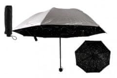 Teddies Deštník hvězdná obloha skládací 25cm látka/kov pro dospělé stříbrný