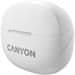 Canyon TWS-8 BT sluchátka s mikrofonem, BT V5.3 JL 6976D4, pouzdro 470mAh+40mAh až 32h, bílá