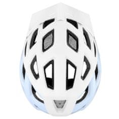 Spokey POINTER Cyklistická přilba s LED blikačkou, 58-61 cm, bílo-modrá