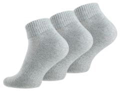 STARK SOUL® Unisex bavlněné krátké ponožky Stark Soul s froté podrážkou - 3 páry, šedá, 35-38