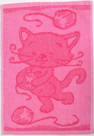 vyprodejpovleceni Dětský ručník BEBÉ kočička růžový 30x50 cm