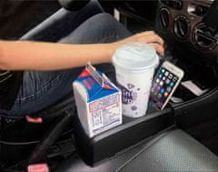 INNA Držák do auta organizér držák na láhev a pohár do auta telefonní kabely černá barva