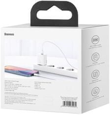 BASEUS síťová nabíječka Super Si, USB-C, PD, 20W, bílá + kabel USB-C - Lightning, M/M, 1m