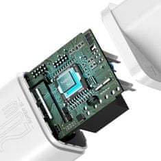 BASEUS síťová nabíječka Super Si, USB-C, PD, 20W, bílá + kabel USB-C - Lightning, M/M, 1m