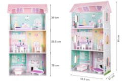 LEBULA Dřevěný domeček pro panenky + nábytek vysoký Berry mansion ECOTOYS