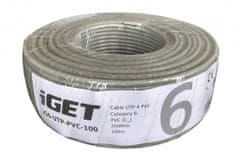 iGET Síťový kabel CAT6 UTP PVC Eca 100m/box