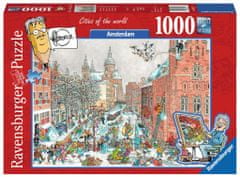 Ravensburger Puzzle Města světa: Amsterdam v zimě 1000 dílků