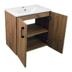 BPS-koupelny Koupelnová skříňka s keramickým umyvadlem ROSO GO 60 - zlatý dub