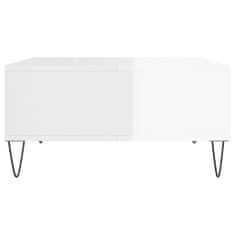 Greatstore Konferenční stolek lesklý bílý 60 x 60 x 30 cm kompozitní dřevo