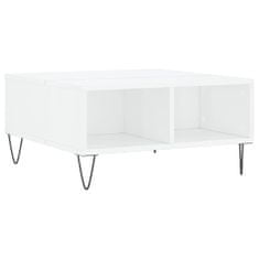 Greatstore Konferenční stolek lesklý bílý 60 x 60 x 30 cm kompozitní dřevo