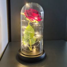 Malatec Věčná růže ve skle - zářící - Vestavěná led světla.