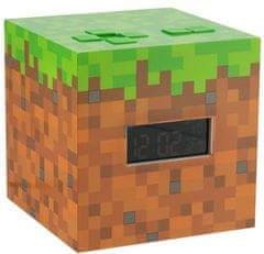 CurePink Digitální plastový budík Minecraft: Kostka (11 x 11 x 11 cm)
