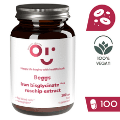 Beggs Iron bisglycinate 20 mg, rosehip extract (100 kapslí)