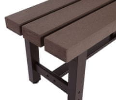 MCW Hliníková zahradní lavička K60, lavička parková lavička balkónová lavička, odolná proti povětrnostním vlivům WPC 180cm, hnědá barva
