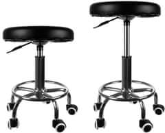 HADEX Kadeřnický taburet - kolečková židle černá