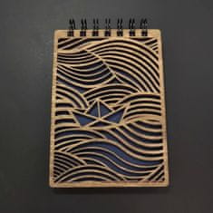 AMADEA Dřevěný zápisník A6 - moře