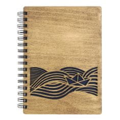 AMADEA Dřevěný zápisník A5 - pruh moře