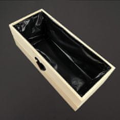 AMADEA Dřevěný truhlík se srdíčkem přírodní, uvnitř s černou fólií, 52x21,5x17cm, český výrobek
