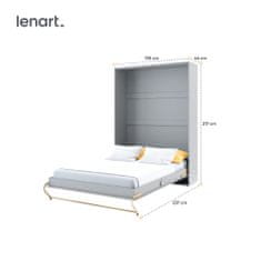 Homlando Lenart Skládací sklápěcí postel CONCEPT PRO CP01 vertikální 140x200 cm šedá mat