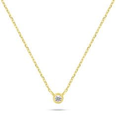 Brilio Silver Moderní pozlacený set šperků se zirkony SET220Y (náušnice, náhrdelník)