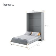 Homlando Lenart Skládací sklápěcí postel CONCEPT PRO CP02 vertikální 120x200 cm šedá mat
