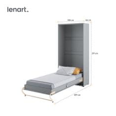 Homlando Lenart Skládací sklápěcí postel CONCEPT PRO CP03 vertikální 90x200 cm šedá matná