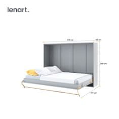 Homlando Lenart Skládací sklápěcí postel CONCEPT PRO CP04 horizontální 140x200 cm šedá matná