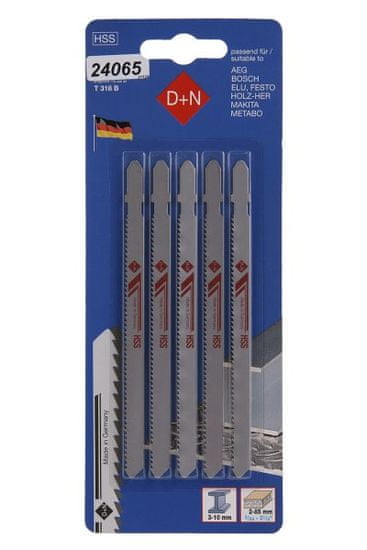 D+N Plátky do přímočaré pily HSS 100/1.3mm 5ks 31120