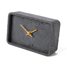 Clockies Stolní betonové hodiny obdélníkové - antracit