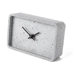 Clockies Stolní betonové hodiny obdélníkové - šedé