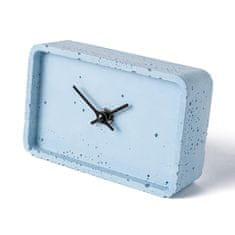 Clockies Stolní betonové hodiny obdélníkové - modré