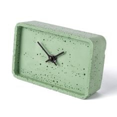 Clockies Stolní betonové hodiny obdélníkové - zelené