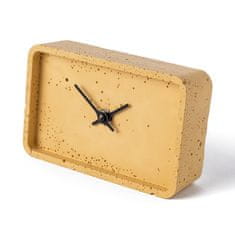 Clockies Stolní betonové hodiny obdélníkové - žluté