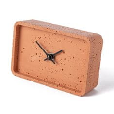 Clockies Stolní betonové hodiny obdélníkové - oranžové