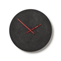 Clockies Betonové hodiny 30 cm - antracitové/červené s gravírováním