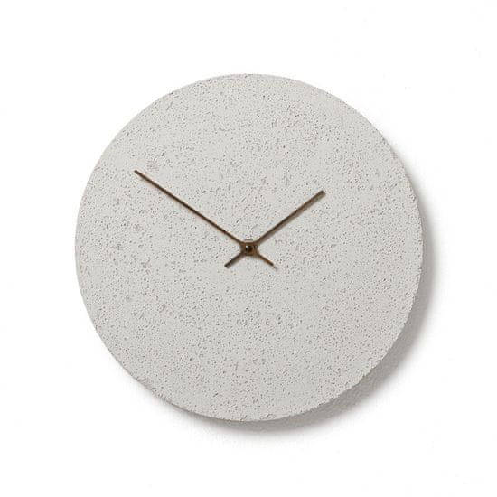 Clockies Betonové hodiny 30 cm - bílé/ořechové